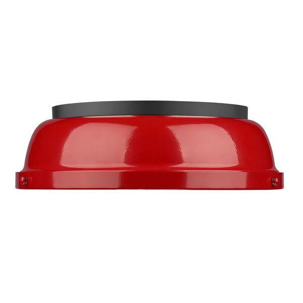 Duncan Black and Red 14-Inch Two-Light Flush Mount, image 3